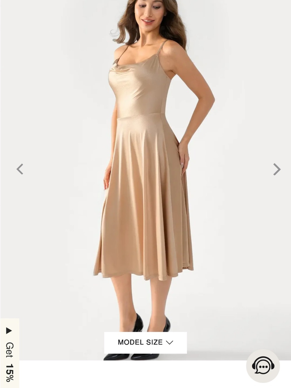 NWT Popilush Shapewear Strappy Cowl Neck Fit & Flare Midi Dress M *FIRM PRICE *
